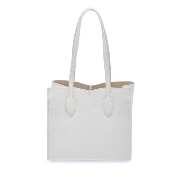 Beyaz Deri Kadın Omuz Çantası - S24Y1BC80284-B69 - Tergan