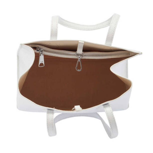 Beyaz Deri Kadın Omuz Çantası - S24Y1BC80284-B69 - Tergan