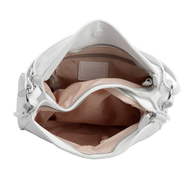 Beyaz Hakiki Deri Kadın Omuz Çantası - S25Y1BC79450-B69 - 4