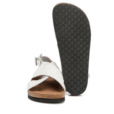 Beyaz Deri Kadın Sandalet - K20Y1SN64985-O71 - 4
