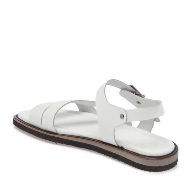 Beyaz Deri Kadın Sandalet - K24Y1SN67128-A26 - 2