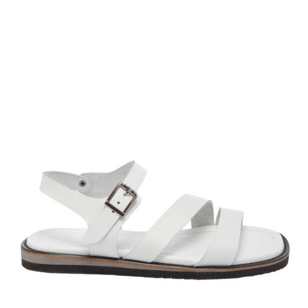 Beyaz Deri Kadın Sandalet - K24Y1SN67128-A26 - 3