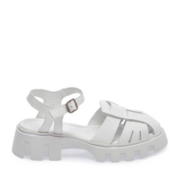 Beyaz Deri Kadın Sandalet - K24Y1SN67158-A26 - 3