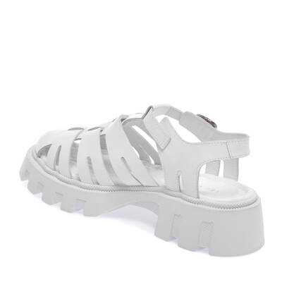  Beyaz Deri Kadın Sandalet - K24Y1SN67159-A26 - 2