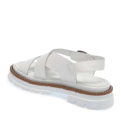  Beyaz Deri Kadın Sandalet - K24Y1SN67162-A26 - 2