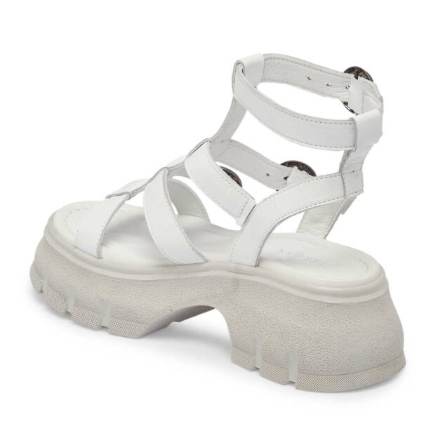 Beyaz Deri Kadın Sandalet - K24Y1SN67165-A26 - Tergan