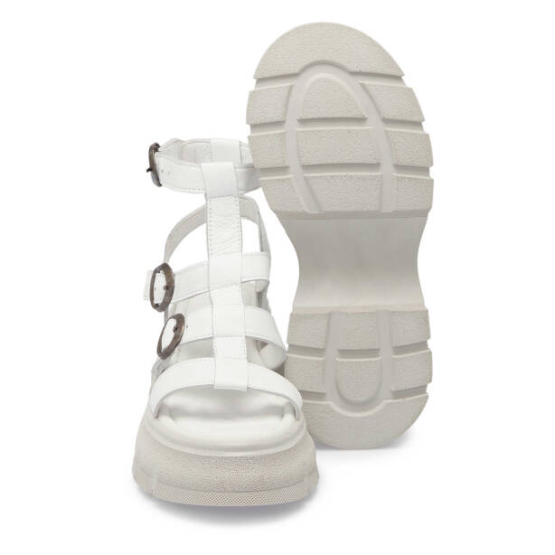 Beyaz Deri Kadın Sandalet - K24Y1SN67165-A26 - Tergan