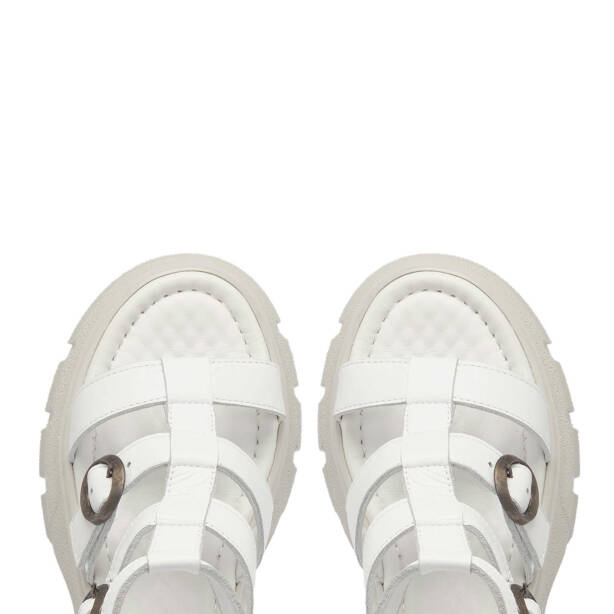 Beyaz Deri Kadın Sandalet - K24Y1SN67165-A26 - Tergan