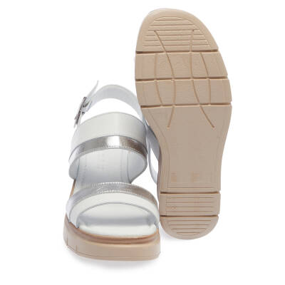  Beyaz Deri Kadın Sandalet - K24Y1SN67234-A26 - 4