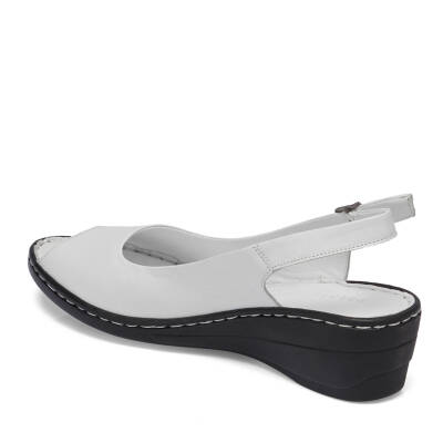  Beyaz Deri Kadın Sandalet - K24Y1SN67256-A26 - 2