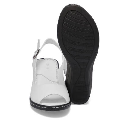  Beyaz Deri Kadın Sandalet - K24Y1SN67256-A26 - 4