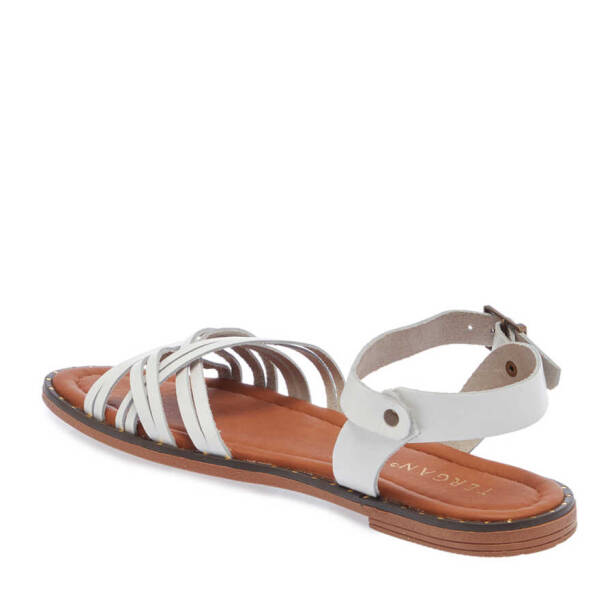 Beyaz Hakiki Deri Kadın Sandalet - K24Y1SN67265-A26 - 3