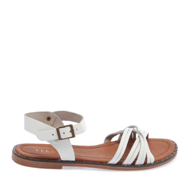 Beyaz Hakiki Deri Kadın Sandalet - K24Y1SN67265-A26 