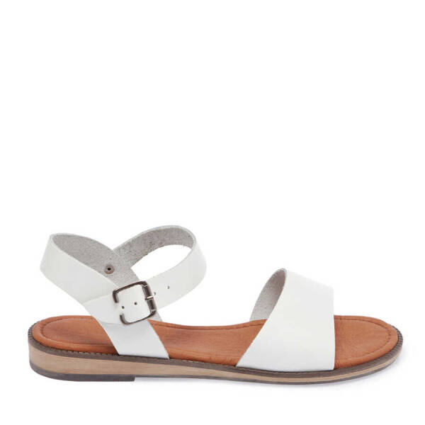 Beyaz Hakiki Deri Kadın Sandalet - K24Y1SN67275-A26 - 1