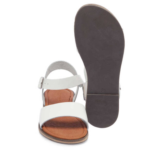 Beyaz Hakiki Deri Kadın Sandalet - K24Y1SN67275-A26 - 4