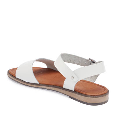  Beyaz Deri Kadın Sandalet - K24Y1SN67275-A26 - 2