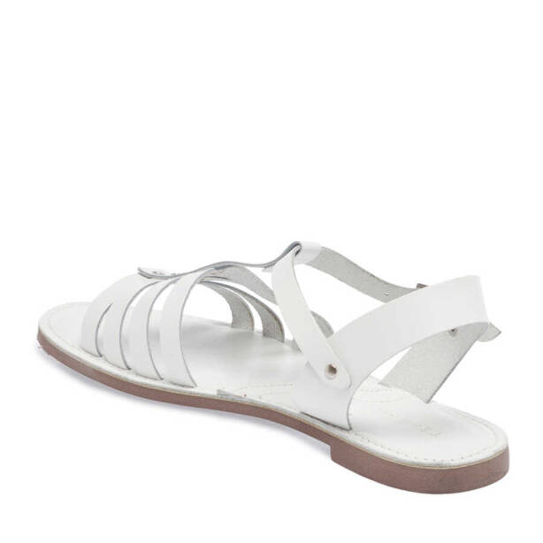 Beyaz Hakiki Deri Kadın Sandalet - K24Y1SN67276-A26 - 3