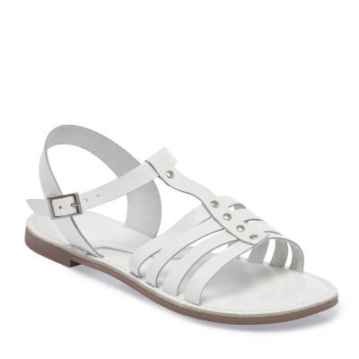  Beyaz Deri Kadın Sandalet - K24Y1SN67276-A26 