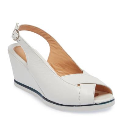 Beyaz Deri Kadın Sandalet - K24Y1SN67278-A26 