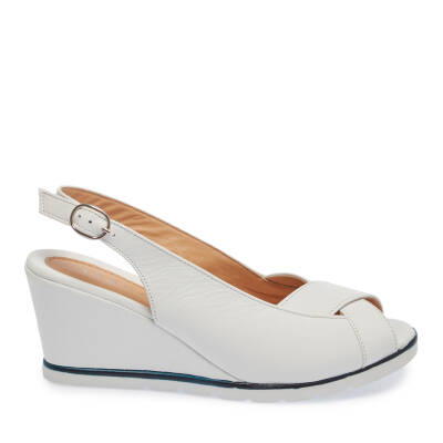  Beyaz Deri Kadın Sandalet - K24Y1SN67278-A26 - 3
