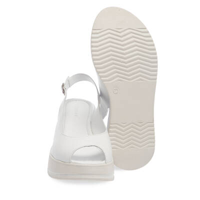  Beyaz Deri Kadın Sandalet - K24Y1SN67280-A26 - 4