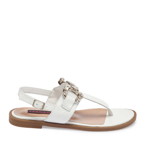 Beyaz Deri Kadın Sandalet - K24Y1SN67409-A26 - 3