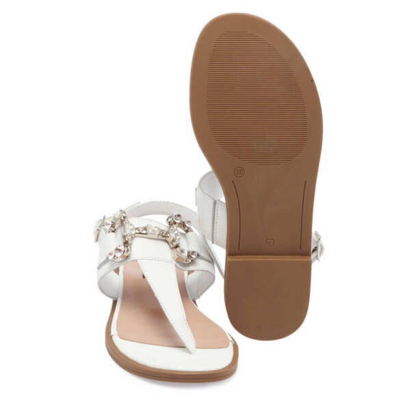 Beyaz Deri Kadın Sandalet - K24Y1SN67409-A26 - 4