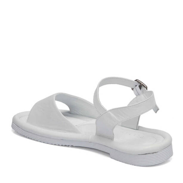 Beyaz Hakiki Deri Kadın Sandalet - K24Y1SN67413-A26 - 2