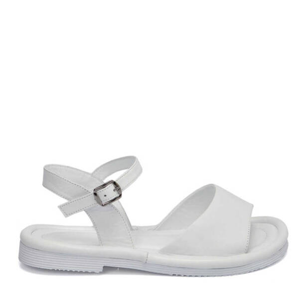 Beyaz Hakiki Deri Kadın Sandalet - K24Y1SN67413-A26 - 3