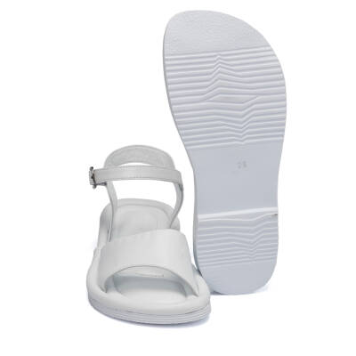 Beyaz Deri Kadın Sandalet - K24Y1SN67413-A26 - 4