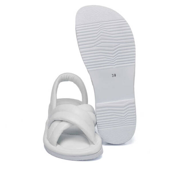 Beyaz Hakiki Deri Kadın Sandalet - K24Y1SN67414-A26 - 4