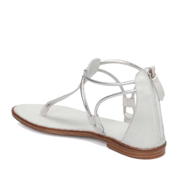 Beyaz Hakiki Deri Kadın Sandalet - K24Y1SN67415-A26 - 2