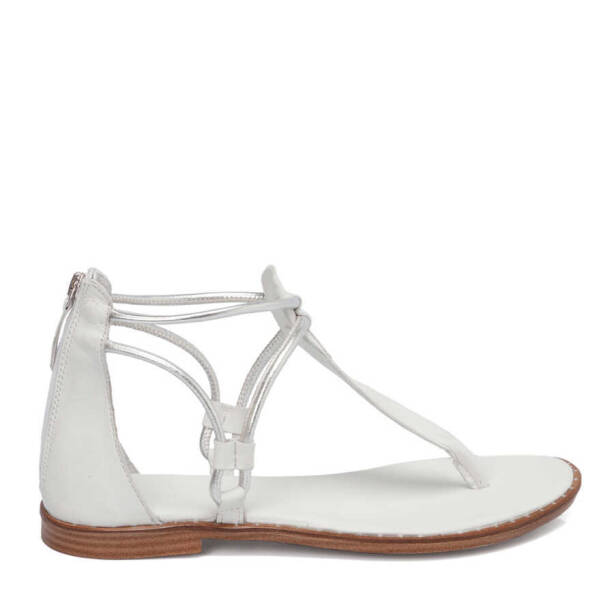 Beyaz Hakiki Deri Kadın Sandalet - K24Y1SN67415-A26 - 3