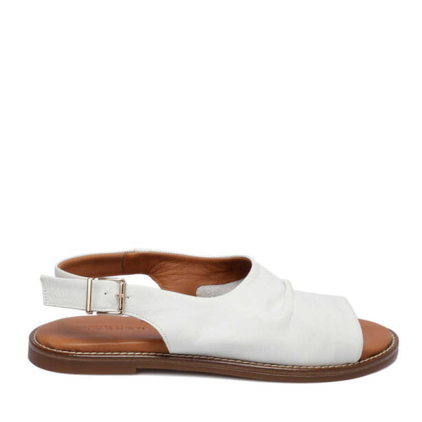 Beyaz Hakiki Deri Kadın Sandalet - K24Y1SN67416-A26 
