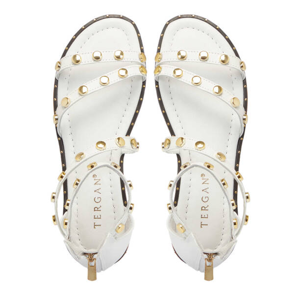 Beyaz Hakiki Deri Kadın Sandalet - K25Y1SN67776-A26 - 5