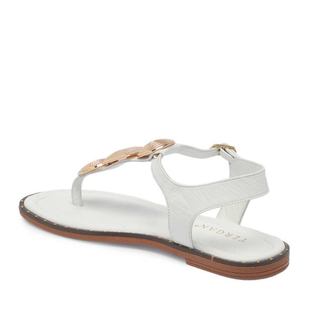 Beyaz Deri Kadın Sandalet - K25Y1SN67781-A26 - Tergan