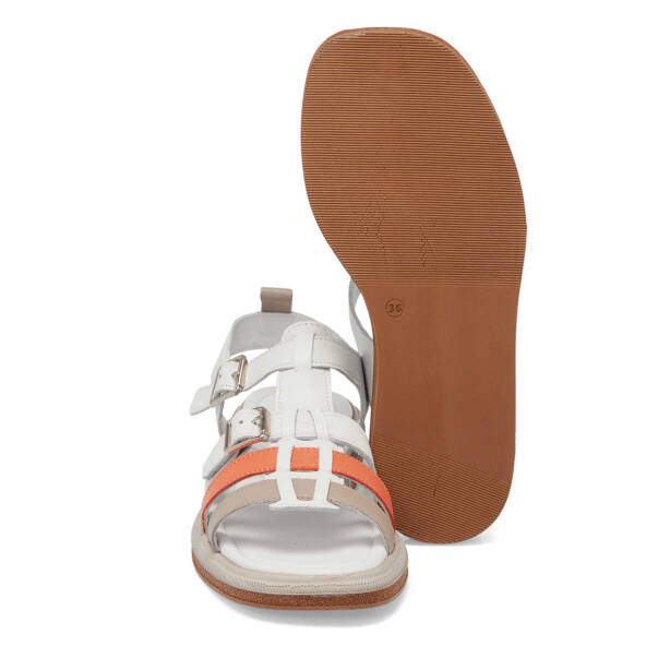 Beyaz Hakiki Deri Kadın Sandalet - K25Y1SN67792-A26 - 4