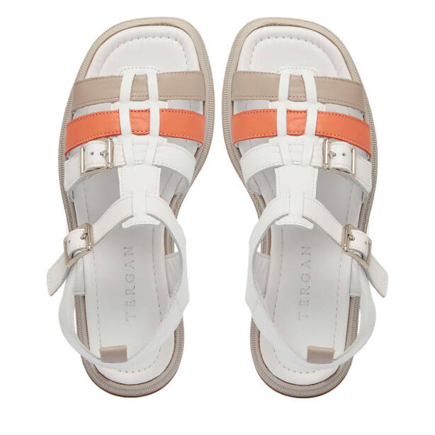 Beyaz Hakiki Deri Kadın Sandalet - K25Y1SN67792-A26 - 5
