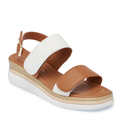 Beyaz Deri Kadın Sandalet - K25Y1SN67854-L40 - 1