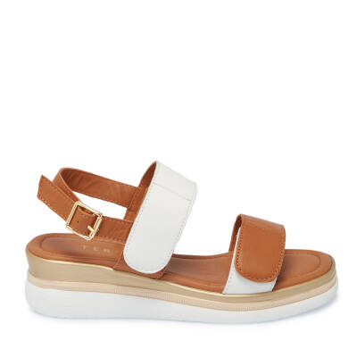 Beyaz Deri Kadın Sandalet - K25Y1SN67854-L40 - 3