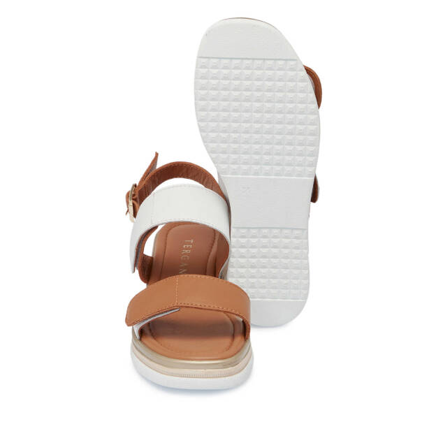 Beyaz Hakiki Deri Kadın Sandalet - K25Y1SN67854-L40 - 4