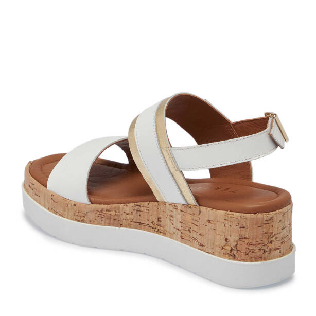 Beyaz Hakiki Deri Kadın Sandalet - K25Y1SN67860-A26 - 3