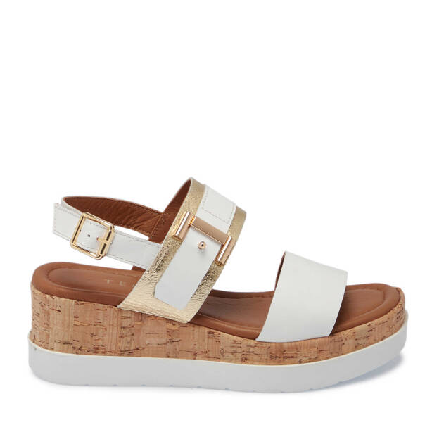 Beyaz Hakiki Deri Kadın Sandalet - K25Y1SN67860-A26 