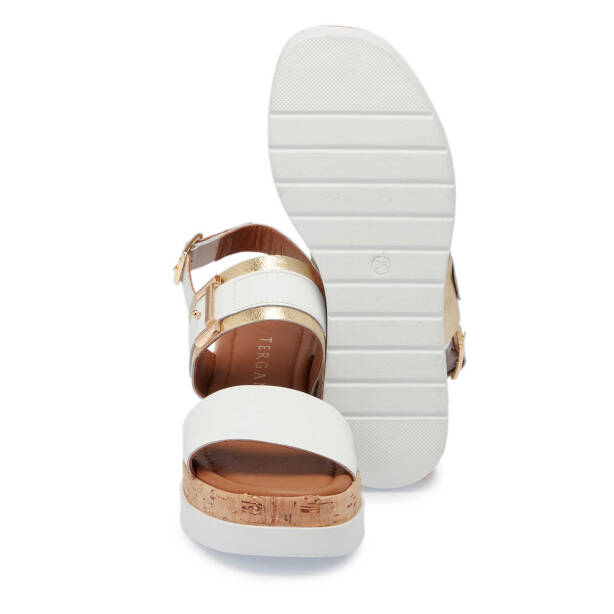 Beyaz Hakiki Deri Kadın Sandalet - K25Y1SN67860-A26 - 4