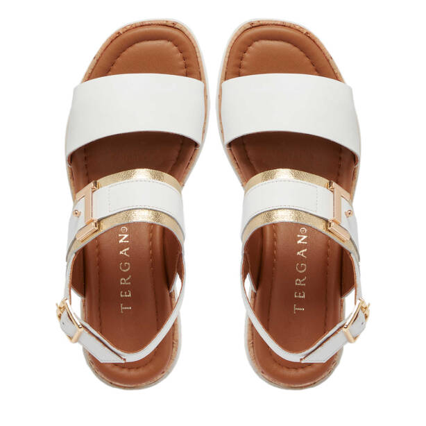 Beyaz Hakiki Deri Kadın Sandalet - K25Y1SN67860-A26 - 5