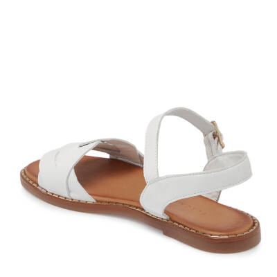 Beyaz Deri Kadın Sandalet - K25Y1SN67885-A26 - 2