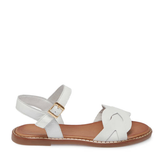 Beyaz Hakiki Deri Kadın Sandalet - K25Y1SN67885-A26 