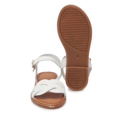 Beyaz Deri Kadın Sandalet - K25Y1SN67885-A26 - 4