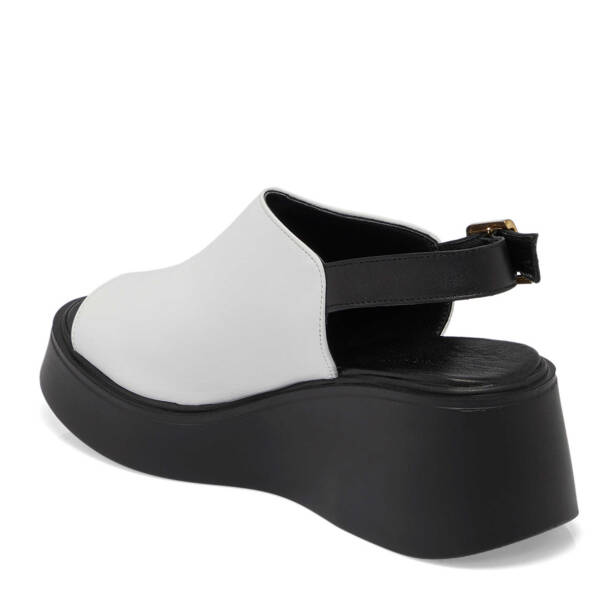Beyaz Hakiki Deri Kadın Sandalet - K25Y1SN67890-A26 - 3
