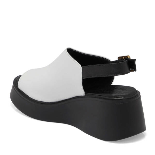 Beyaz Hakiki Deri Kadın Sandalet - K25Y1SN67890-A26 - 3